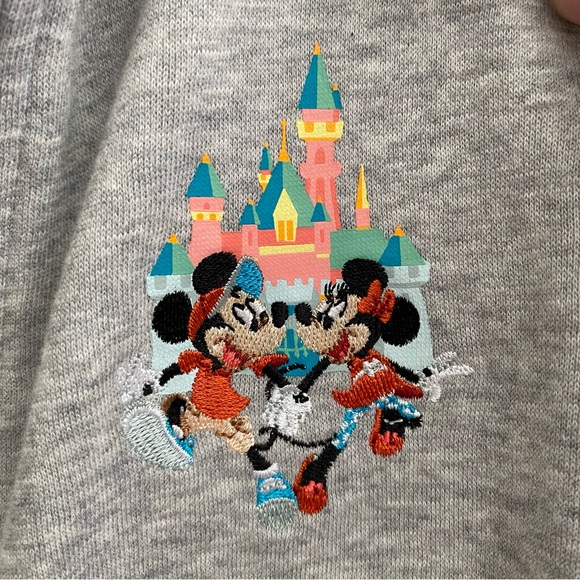 Disney Resorts Womens XL Gray Embroidered Graphic Zip up Hoodie with Drawstrings - Picture 9 of 13